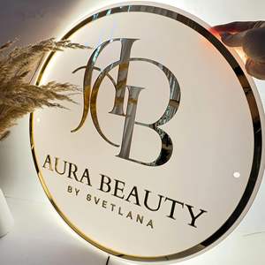 Letrero LED, Letrero con Logotipo, Letreros de Pared, Letras 3D Personalizadas con Iluminación, Letrero Circular con Nombre, Placa de Identificación Comercial, Acrílico de Alta Calidad - Product Image 5