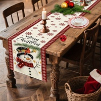Nouvelle Nappe de Noël Transfrontalière Imprimée en Polyester, Origine Chine, Décoration de Table à Manger pour Usage Domestique
