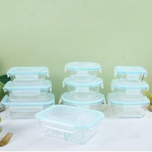 Conteneurs de stockage en <span class=keywords><strong>verre</strong></span> pour la cuisine à domicile, écologiques et modernes, avec couvercles à rabat hermétiques, compatibles micro-ondes, sans BPA, accessoire de <span class=keywords><strong>conservation</strong></span> - Product Image 1