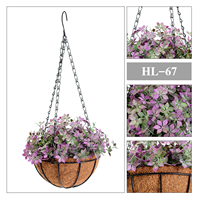 RUOPEI Manufactory HL-67 Chaîne faite main inaltérable, fleurs artificielles en plastique vert effet toucher réel, plantes suspendues d'automne, crochets pour paniers