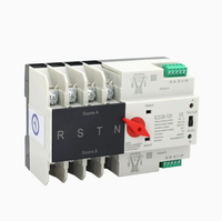 Interrupteur de transfert automatique (ATS) 4P 125A, double alimentation, disjoncteurs 220V, sélecteurs électriques