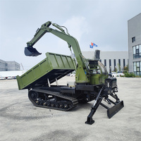 Forstmaschinen Maßgeschneiderter Mini Raupendumper Kompakter Farmtraktor mit Bagger