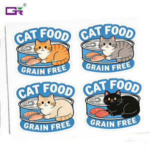 Etiqueta Adhesiva Personalizada Premium para Latas, Etiquetas <span class=keywords><strong>de</strong></span> Vinilo Impermeables <span class=keywords><strong>de</strong></span> Alta Calidad, Etiqueta Adhesiva Kiss Cut, Hoja <span class=keywords><strong>de</strong></span> Etiquetas Adhesivas para Latas <span class=keywords><strong>de</strong></span> Comida para <span class=keywords><strong>Gatos</strong></span> - Product Image 1