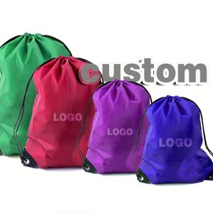 Sac à dos Desent à cordon de serrage Cinch Gym avec logo personnalisé Sac à dos en polyester recyclé pour le rangement des voyages et des sports Sac à dos à cordon en polyester - Product Image 6