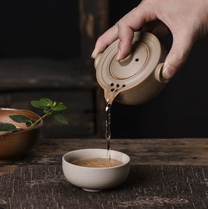 Tasse rapide en grès rétro japonais un pot et une tasse voyage personnel Portable bureau Kung Fu service à thé théière - Product Image 1