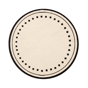 Tapis géométrique rond moderne pour salon, chambre, balcon, antidérapant, en mélange de polypropylène, avec motif à carreaux - Product Image 3