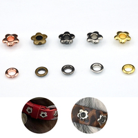 Vente en gros d'oeillets métalliques en laiton de fleur de 5mm sans nickel pour l'artisanat du cuir bricolage chaussures bottes ceinture accessoires de couture