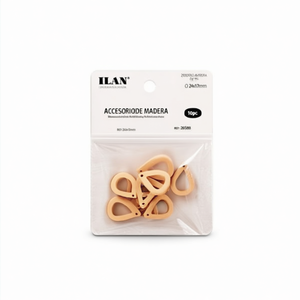 Perline in legno a goccia Ilan 24x17mm 10 pezzi per la creazione di gioielli - Product Image 1