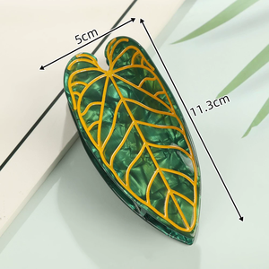 Yi YHJ Accessori per Capelli da Donna in Stock, Fermaglio Grande con Design a Foglia Verde, Clip per Capelli in Acetato Personalizzata, Consegna Rapida - Product Image 6