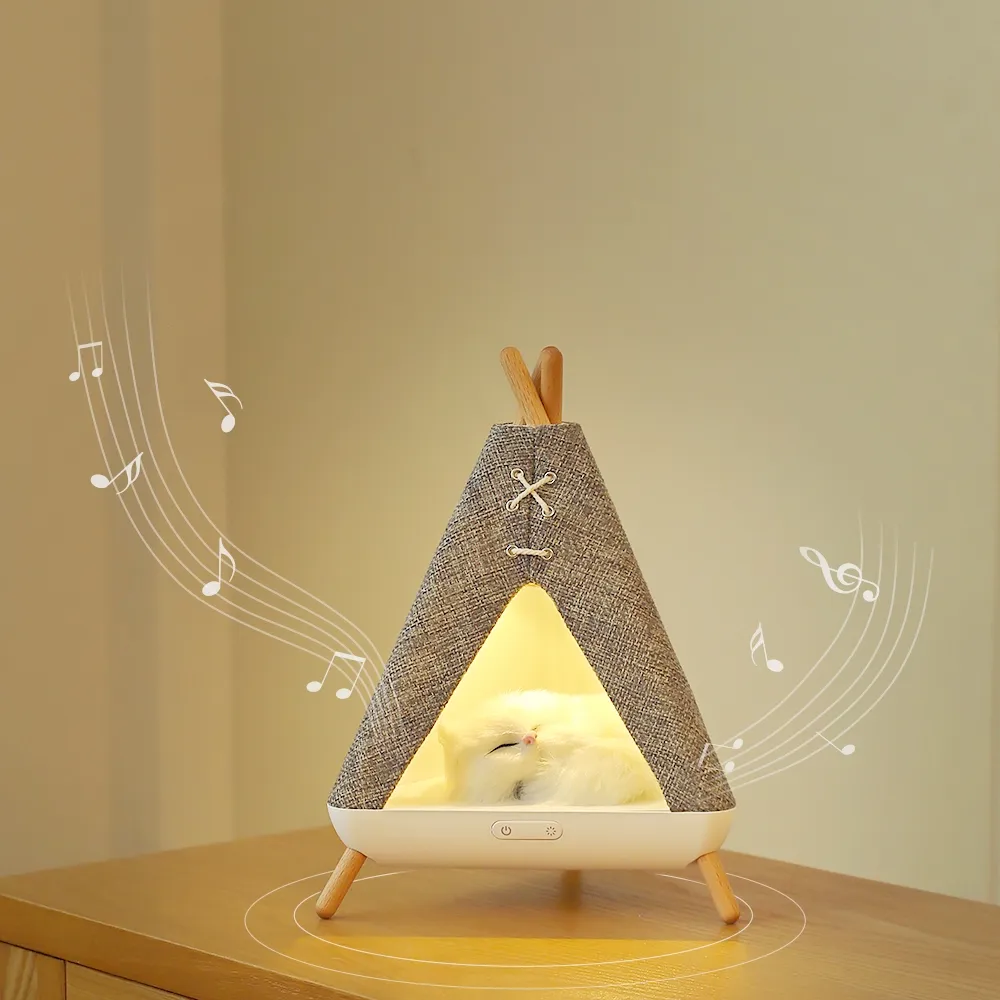 مصباح طاولة بتصميم إسكندنافي من شركة OEM مزود بإضاءة ليد مع ديكور مبتكر لجانب السرير، ومكبر صوت لاسلكي للمكتب وغرفة المعيشة