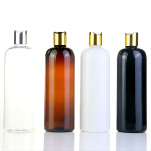8oz Empty Plastic Squeeze Disc Bottles Amber Travel Bottles with Flip Cap for Shampoo Lotion