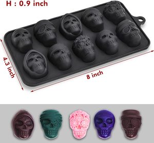 Moldes de silicona personalizados para Chocolate, molde de calavera de caramelo para gelatina de crayón, resina, ideal para hacer bombas de grasa, aperitivos, dulces duros - Product Image 2