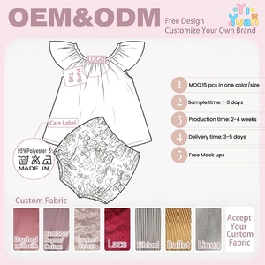 Conjunto de Verano de 2 Piezas para Niñas, Blusa de Color Sólido con Mangas con Volantes y Pantalones Cortos con Estampado Floral de Rosas Románticas para <span class=keywords><strong>el</strong></span> Tiempo Libre de las Niñas - Product Image 2