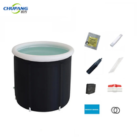 Großhandel Moderne Faltbare Aufblasbare PVC Schwarze Badewanne Outdoor Fassförmige Tragbare Wanne Kaltwasserbecken Spa Whirlpool Eis-Villa Badezimmer