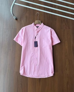 Chemise à manches courtes Ralph Lauren classique vintage décontractée de style designer de luxe, respirante, 100% coton, pour hommes - Product Image 3