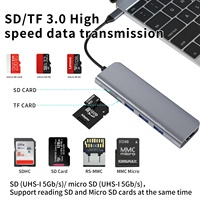 Station d'accueil multi-ports en aluminium 6 en 1 3 * USB-A 1 * carte SD/carte TF/HDTV Hubs USB pour ordinateur portable Macbook Tablette Téléphone