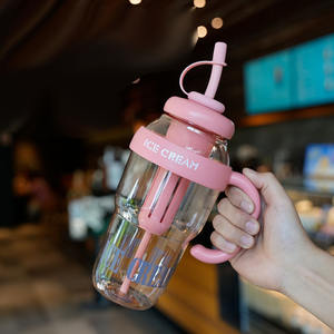 थोक अनुकूलित बड़े क्षमता वाले पानी कप, पोर्टेबल प्लास्टिक ग्रीष्मकालीन बड़े पेट प्लास्टिक कप ड्रा के साथ - Product Image 2