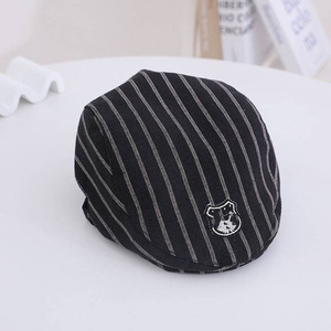 Vente en gros de haute qualité printemps et automne bébé garçons casquette à rayures bébé <span class=keywords><strong>béret</strong></span> en coton - Product Image 1