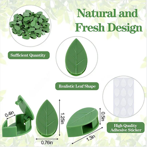 Artefacts d'escalade de plantes Clip de fixation Forme de feuille Crochet de jardin auto-adhésif Support Plantes grimpantes Tracele - Product Image 3
