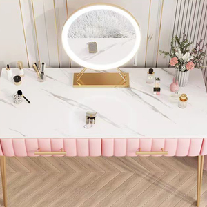 <span class=keywords><strong>Coiffeuse</strong></span> moderne la plus vendue : <span class=keywords><strong>Coiffeuse</strong></span> en bois <span class=keywords><strong>rose</strong></span> pour chambre de fille avec miroir de maquillage éclairé et plateau en pierre durable - Product Image 6