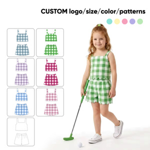 Conjunto de Ropa Deportiva para Niños, Diseño a Cuadros, Nylon y Spandex, Pantalones Cortos y Camiseta sin Mangas, Patrón Personalizado para Deportes Escolares y Uso Diario - Product Image 1