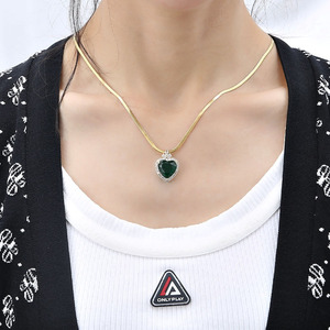 Collier pendentif carré en zircon double couche en acier titane style INS pour femme, chaîne de clavicule en acier inoxydable en forme de S, bijoux - Product Image 3