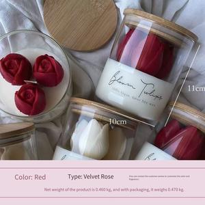 شموع زهور فاخرة مطبوعة حسب الطلب, شموع فاخرة للعلاج بالروائح العطرية لأستوديو اليوغا وعطلات عيد الشكر - Product Image 2