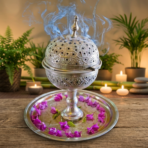 Antique Metal Arabic Incense Burner <b>Moroccan</b> Bakhoor Burner Metal Frankincense Oud Censer Bowl Vintage Home <b>Decor</b> Decorative - Product Image 1