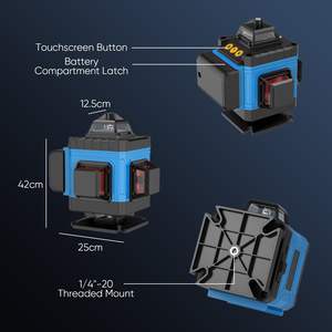 360 °   เครื่องวัดระดับเลเซอร์พร้อมขาตั้ง ปรับระดับอัตโนมัติ แบตเตอรี่ลิเธียมไอออนแบบชาร์จได้ เลเซอร์เส้นสีเขียว สำหรับงาน DIY ในอาคาร - Product Image 6