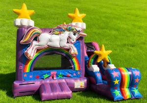 Надувной батут-горка «Радужный единорог» для девочек, розовый, с защитой от УФ-излучения и водонепроницаемостью, новый дизайн - Product Image 4