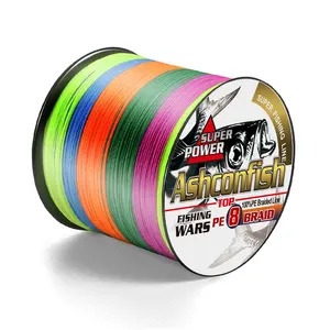 Manufacturer hot sale 8 strand multi-color 300 meters 15LB-- 310LBS PE braided fishing lineseak night monster w8 braided