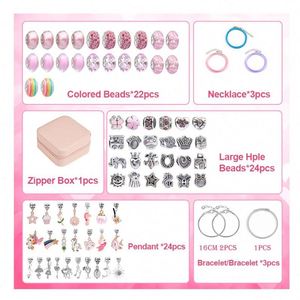 Luxury 2025 Women's Titanium and Stainless Steel <b>Beaded</b> Bracelet with Crystal Pendant Trendy Fashion Jewelry 76pcs Gift Set - Product Image 5