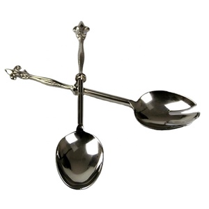 Juego de cuchara y tenedor de diseño elegante, cuchara y tenedor de acero inoxidable para servir ensaladas, mango con mango - Product Image 1