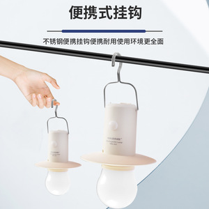 Linterna portátil para acampar, luz blanca cálida recargable con LED para pícnic y barbacoa al aire libre - Product Image 1