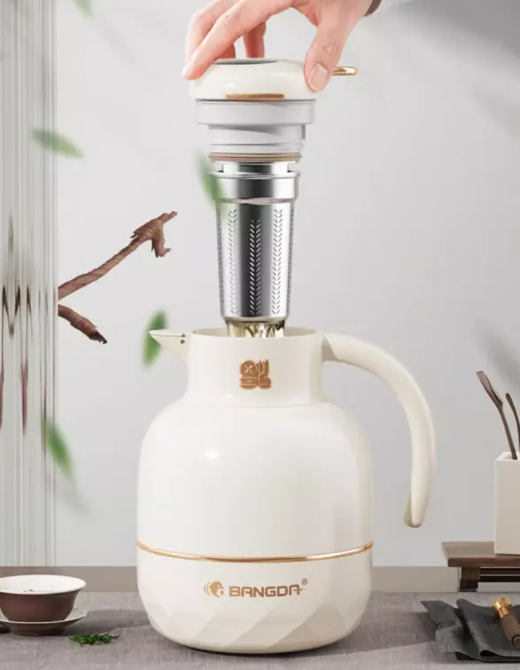 Nuevo diseño de uso doméstico, cafetera térmica al vacío, termos de té aislados con infusor