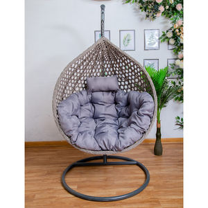 Commercio all'ingrosso Design personalizzato giardino esterno balcone mobili da soggiorno in vimini Rattan dondolo pendente uovo <span class=keywords><strong>Pod</strong></span> sedia con supporto - Product Image 2