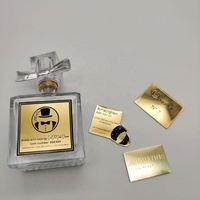 Autocollant en métal écologique avec logo personnalisé, adhésif, en relief, pour flacons de shampooing, de parfum et de rouge à lèvres