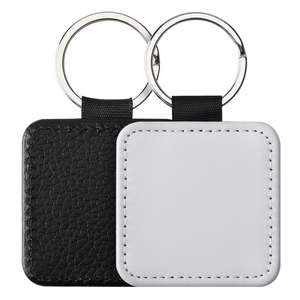 Custom Blank Heat Transfer Diy Double-Size Printed Keychain Pu <b>Leather</b> Double Sides Sublimation <b>Keyring</b> - Product Image 5