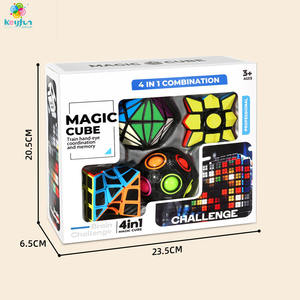 Jeu de cubes magiques 4-en-1 Jouet de puzzle éducatif pour enfants Rainbow Ball Gyro Black Carbon Cubes Stress Relief 3D for <span class=keywords><strong>Skewb</strong></span> Twisted - Product Image 6