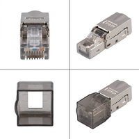 Konektor Jaringan Perakitan Lapangan Tanpa Alat RJ45 Male/Female Cat8 Terproteksi 40Gbps 250V Kecepatan Tinggi, Tahan Lama 40G Base-T