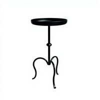 Table d'appoint en métal noir au design élégant, plateau rond, table de canapé pour salon