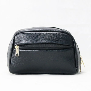 Custom Fashion Vegan Pu Leather Zipper Cosmetic Washbag for Men and Women OEM Brand From Guangdong - Product Image 3