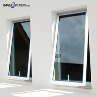Imagery Modern Fenêtre à auvent pliante en acier inoxydable et alliage d'aluminium avec double vitrage