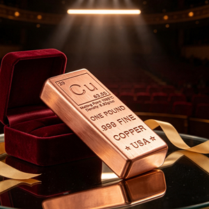 Tapered <b>End</b> 1Lb Cu Periodic Engraved Copper Bullion <b>Bar</b> For Home Display Cabinet - Product Image 6