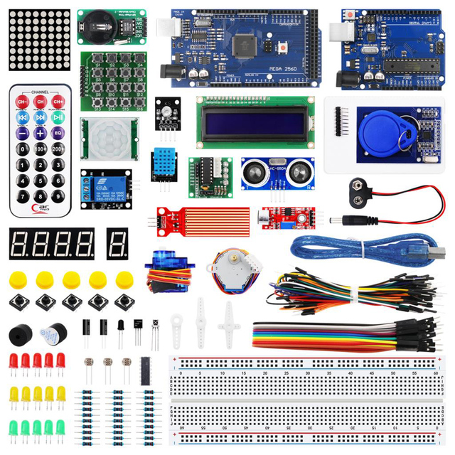 Super Starter Kit with r3 board,Mega2560 Board,LCD 1602 IIC,HC-SR04,SR501 for R3/MEGA 2560 for arduino