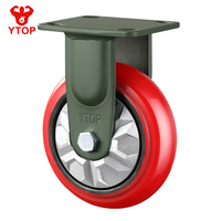 Roue pivotante industrielle YTOP en polyuréthane de 5 pouces avec frein, roulement robuste, résistante à l'usure, pour chariot élévateur et chariot à main