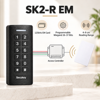 SK2-R EM 125kHz RFID Wiegand Keypad Reader IP67 Tahan Air Pembaca Kontrol Akses Luar Ruangan Dengan Tombol Berlampu Latar