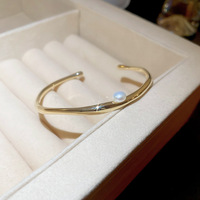 Bracelet ouvert pour femme à la mode de luxe avec zircon brillant or véritable diamant lettre bracelets en cuivre