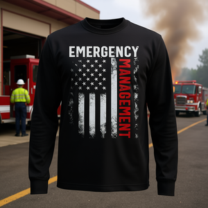 T-shirt à manches longues avec drapeau américain de la gestion des situations d'urgence - Product Image 3