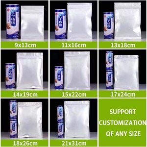 Silver <strong>Aluminium</strong> Foil Ziplock <strong>Pouch</strong> Bags Plastic Packaging Flat Bottom Sealing Zipper 7 Mil 8 Mil Aluminum Foil Bag for Food - Product Image 4